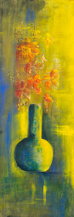 "Vase bleu" başlıklı Tablo Anne Fioux tarafından, Orijinal sanat, Pigmentler