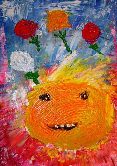 Peinture intitulée "Soleil en délire" par Anne Geritzen, Œuvre d'art originale, Huile