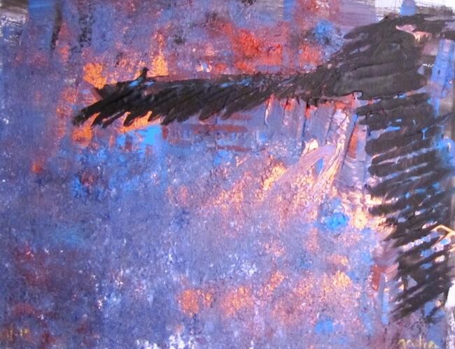 Painting titled "Aigle noir" by Anne Geritzen, Original Artwork
