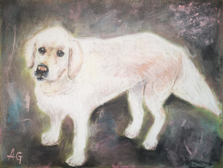 Painting titled "Biscotte" by Anne Gobin, Original Artwork, Pastel