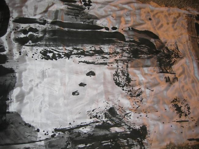 Pintura intitulada "tissus 1 les gisants" por Anne Guerrant, Obras de arte originais