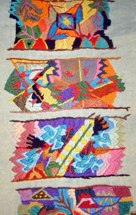 Art textile intitulée "broderie-paysage-ar…" par Anne Guerrant, Œuvre d'art originale, Broderie