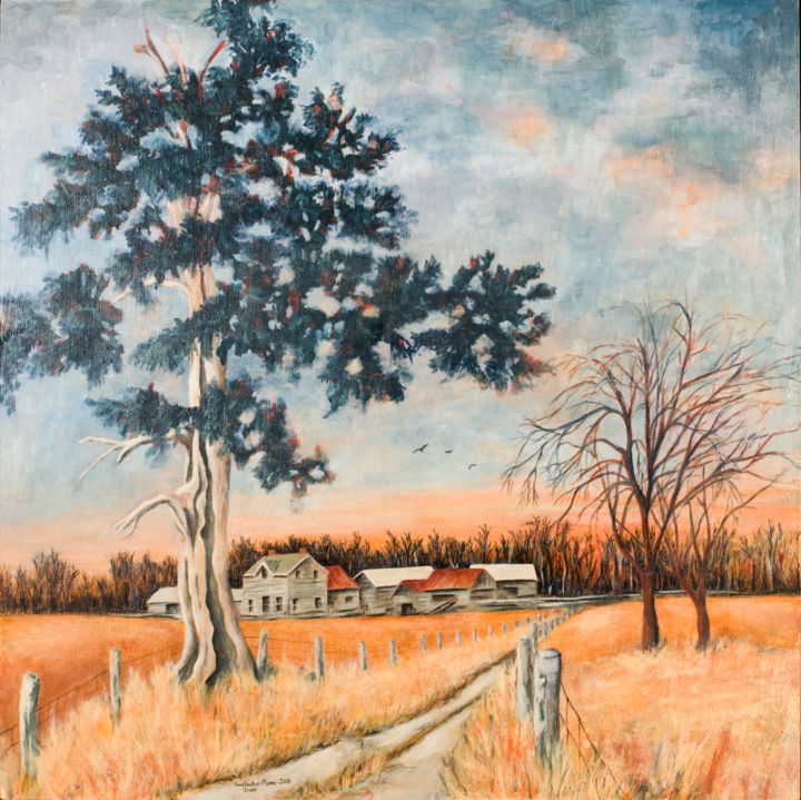 Painting titled "Dusk" by Anne Heather Moore, Original Artwork, Oil
