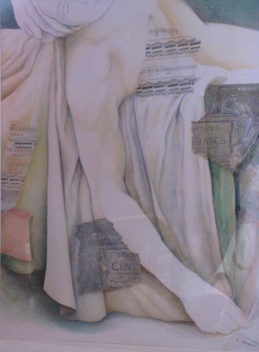 Disegno intitolato "Soupir. Hommage à I…" da Anne Lanci, Opera d'arte originale, Matita