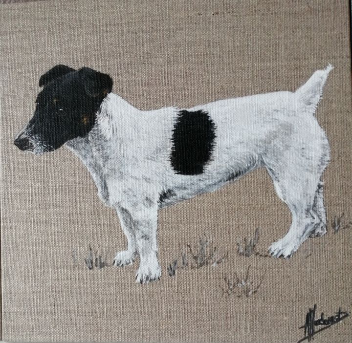 Painting titled "Jack Russel 3" by Anne Madamet, Original Artwork, Acrylic