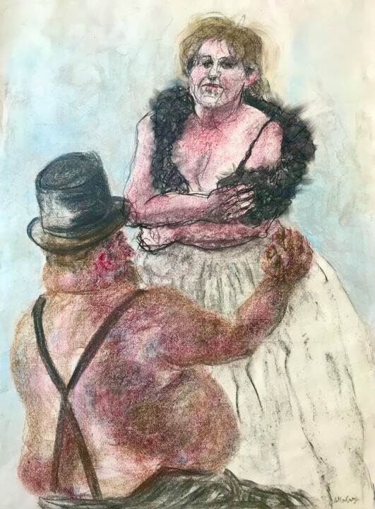 "Au Moulin Rouge" başlıklı Resim Anne Malvy tarafından, Orijinal sanat, Pastel