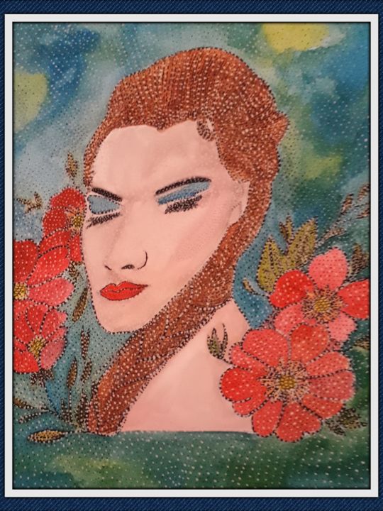 Ζωγραφική με τίτλο "PRINCESS" από Anne Bazabidila, Αυθεντικά έργα τέχνης, Ακουαρέλα