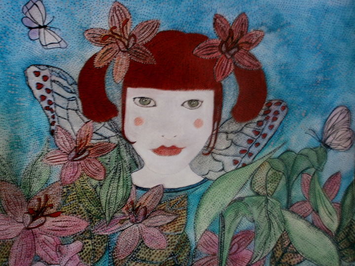 Schilderij getiteld "LA PETITE JAPONAISE…" door Anne Bazabidila, Origineel Kunstwerk, Inkt