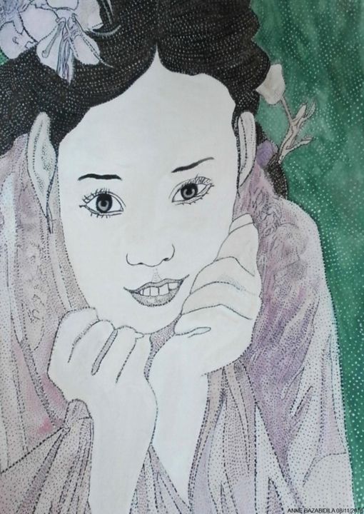 Painting titled "MISS SPRING 2" by Anne Bazabidila, Original Artwork