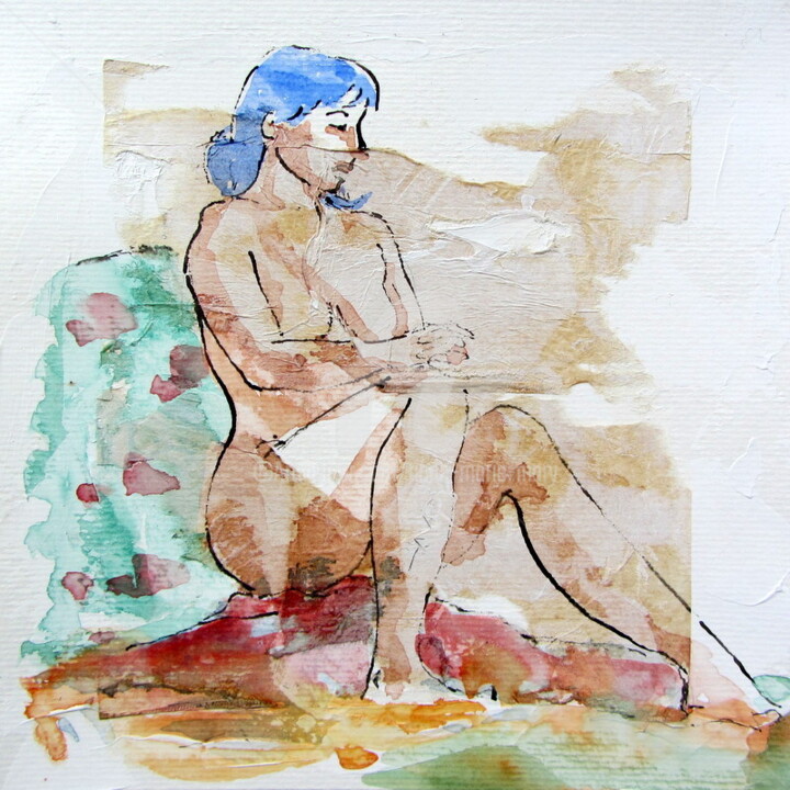 Painting titled "croquis Natalia 4" by Anne-Marie Mary, Original Artwork