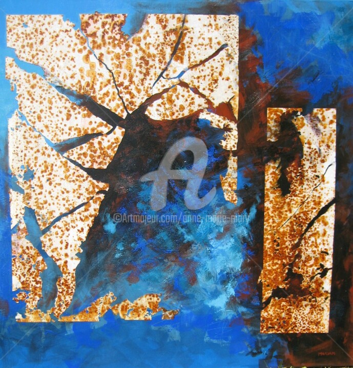 Peinture intitulée "Mémoire oubliée n°3" par Anne-Marie Mary, Œuvre d'art originale, Acrylique Monté sur Châssis en bois