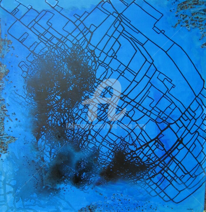Painting titled "Mémoire oubliée n°17" by Anne-Marie Mary, Original Artwork, Acrylic Mounted on Wood Stretcher frame
