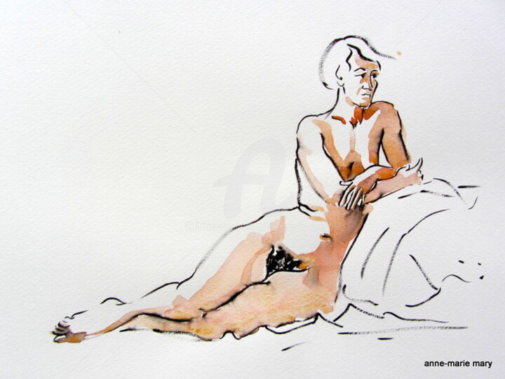 Drawing titled "croquis Solange (2)…" by Anne-Marie Mary, Original Artwork