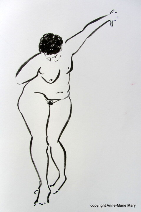 Drawing titled "croquis Désirée (5)…" by Anne-Marie Mary, Original Artwork