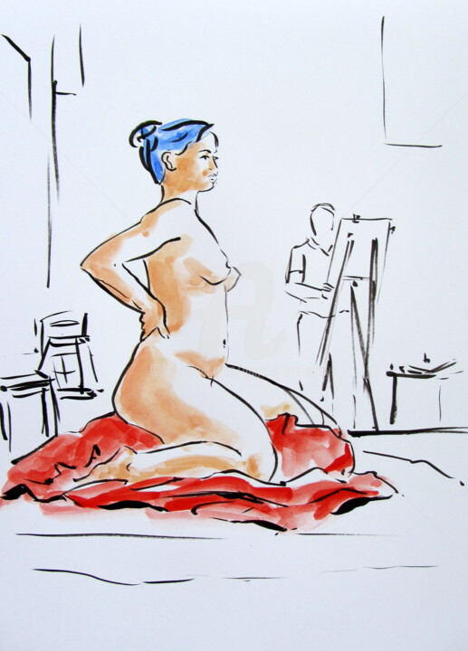Drawing titled "natalia (3)16 septe…" by Anne-Marie Mary, Original Artwork