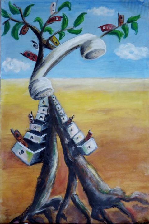 Painting titled "portables à la "Dal…" by Anne Marie Mermet, Original Artwork, Acrylic