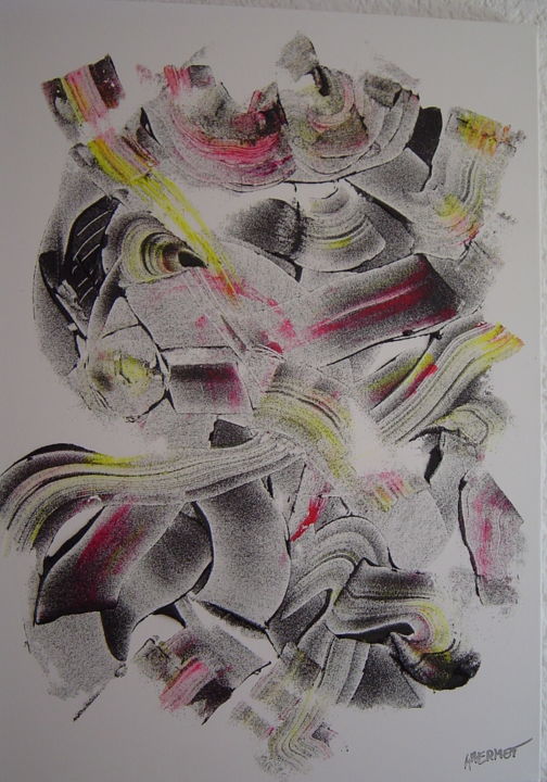 Картина под названием "imaginaire coloré" - Anne Marie Mermet, Подлинное произведение искусства, Акрил