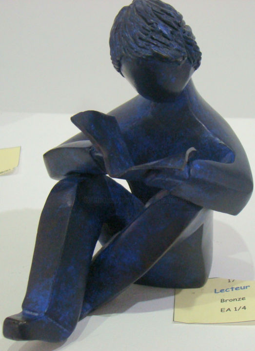 雕塑 标题为“lecteur bronze” 由Anne Marie Mermet, 原创艺术品, 金属