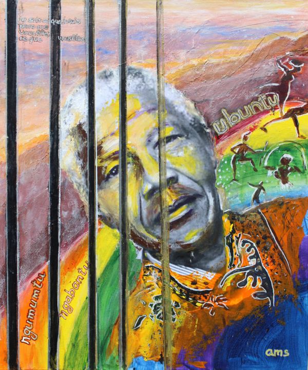 Peinture intitulée "Mandela Day" par Anne-Marie Simard-Grasset, Œuvre d'art originale, Acrylique
