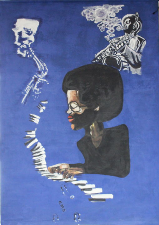 Картина под названием "Jazz" - Anne-Marie Simard-Grasset, Подлинное произведение искусства, Акрил