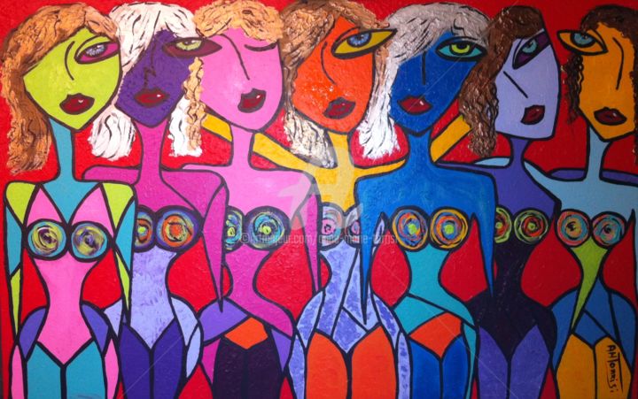 Painting titled "LES AMIES" by Anne Marie Torrisi, Original Artwork