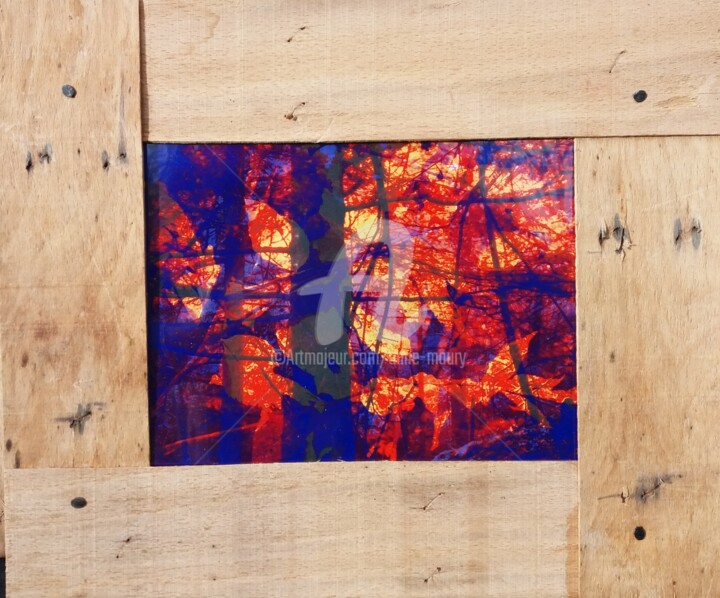 Collagen mit dem Titel "Sous le soleil d'Oc…" von Anne Maury, Original-Kunstwerk, 2D digitale Arbeit