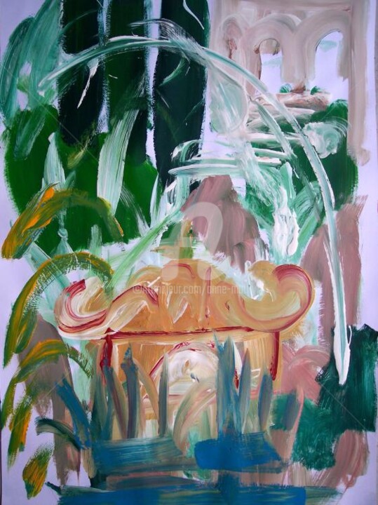 Картина под названием "Villa Este IX" - Anne Maury, Подлинное произведение искусства, Масло