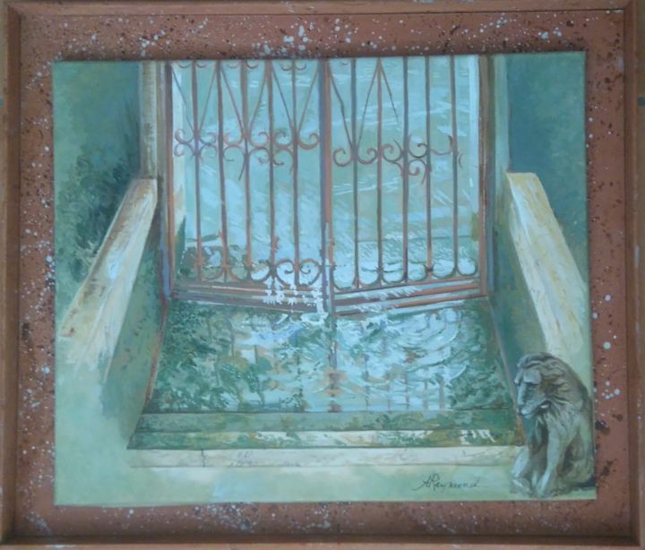 Painting titled "La Sérénissime - Aq…" by Anne Reymond, Original Artwork
