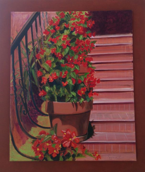 Painting titled "begonias.jpg" by Anne Reymond, Original Artwork