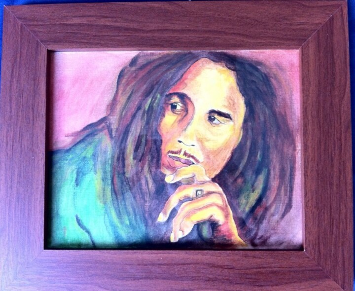 Painting titled "Bob Marley 1984" by Anne Rosé De Bandol, Original Artwork