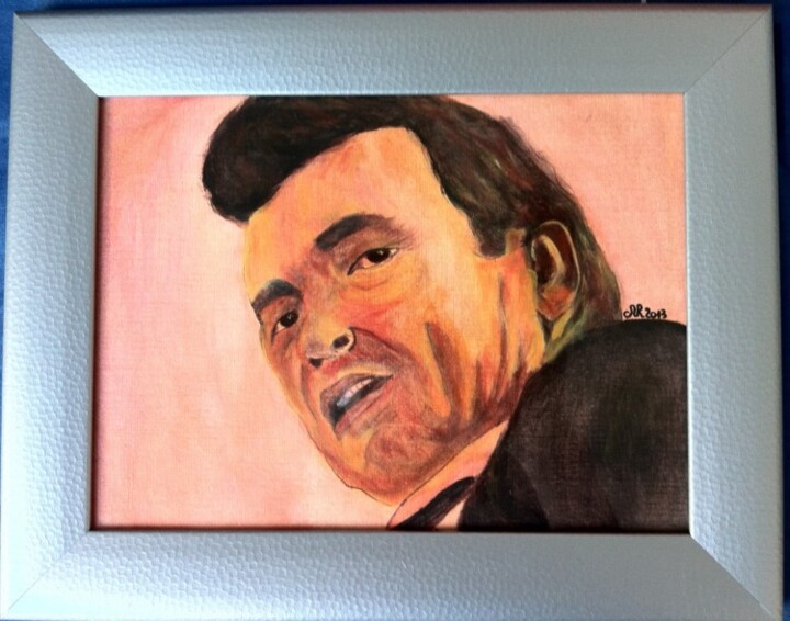 Painting titled "Johnny Cash 1968" by Anne Rosé De Bandol, Original Artwork