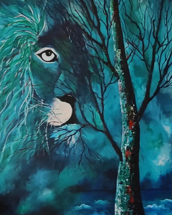 Painting titled "Dreamer" by Anne Soderqvist, Original Artwork, Acrylic Mounted on Wood Panel