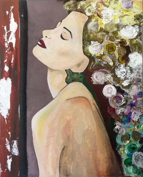 Painting titled "Muse" by Anne-Sophie Holzer, Original Artwork, Acrylic