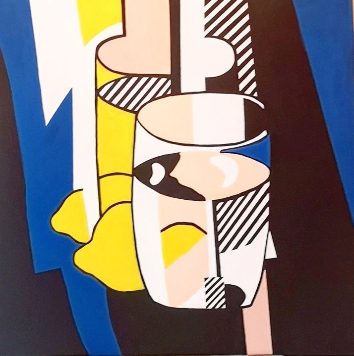 Malerei mit dem Titel "Lemon" von Anne-Sophie Holzer, Original-Kunstwerk, Acryl