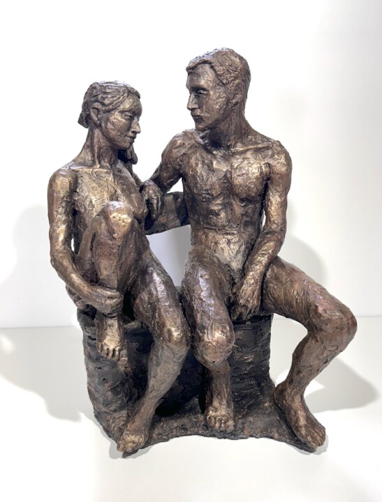 Sculpture intitulée "Le couple ou l'évid…" par Anne Thierrée, Œuvre d'art originale, Terre cuite