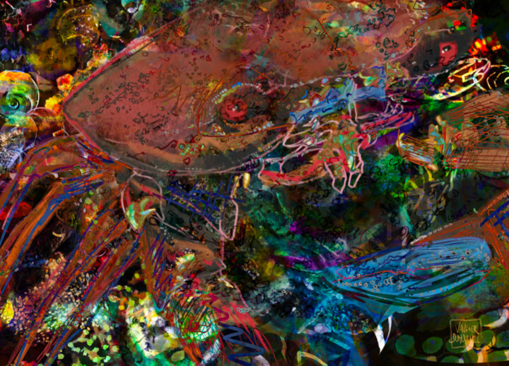 "Crabe rouge" başlıklı Fotoğraf Anne Vaugier tarafından, Orijinal sanat, Dijital Fotoğrafçılık
