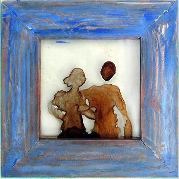 Peinture intitulée "Couple" par Bataille Anne, Œuvre d'art originale