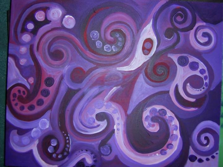 Peinture intitulée "psychadellic 3" par Anne Lindner, Œuvre d'art originale,