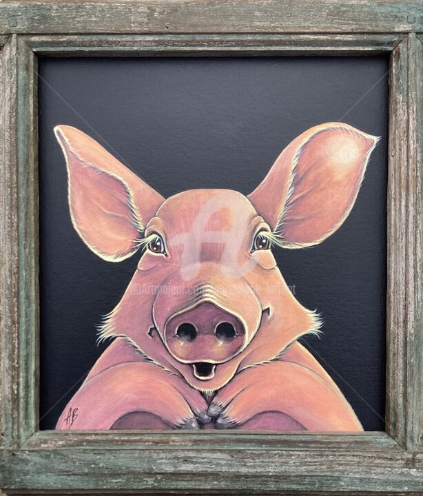 绘画 标题为“Le cochon souriant” 由Annemarie Laffont, 原创艺术品, 丙烯