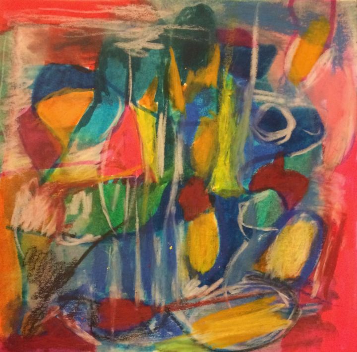 Drawing titled "The Pond" by Anne-Marie Delaunay-Danizio, Original Artwork, Pastel
