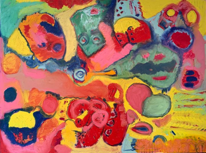 Painting titled "Evolution Adaptation" by Anne-Marie Delaunay-Danizio, Original Artwork, Oil