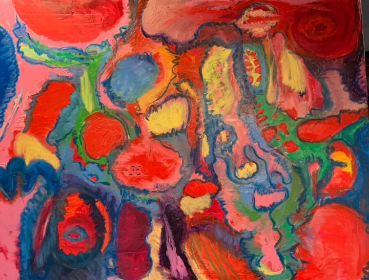 Painting titled "Outbreak" by Anne-Marie Delaunay-Danizio, Original Artwork, Oil