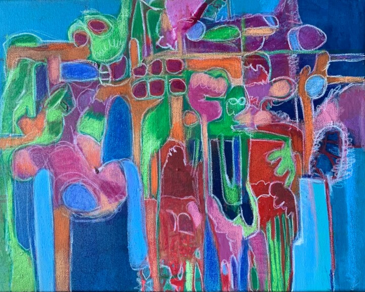 Painting titled "Frogland" by Anne-Marie Delaunay-Danizio, Original Artwork, Acrylic
