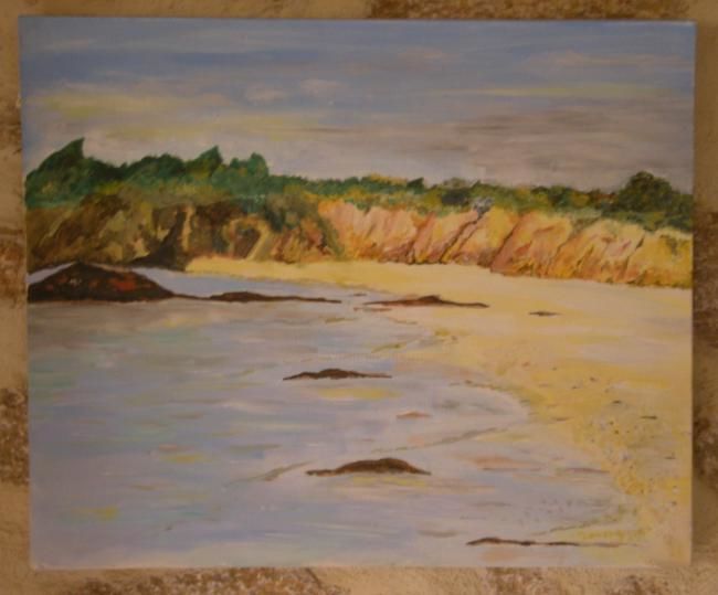 Peinture intitulée "La plage de Cromena…" par Anne-Marie Duval, Œuvre d'art originale