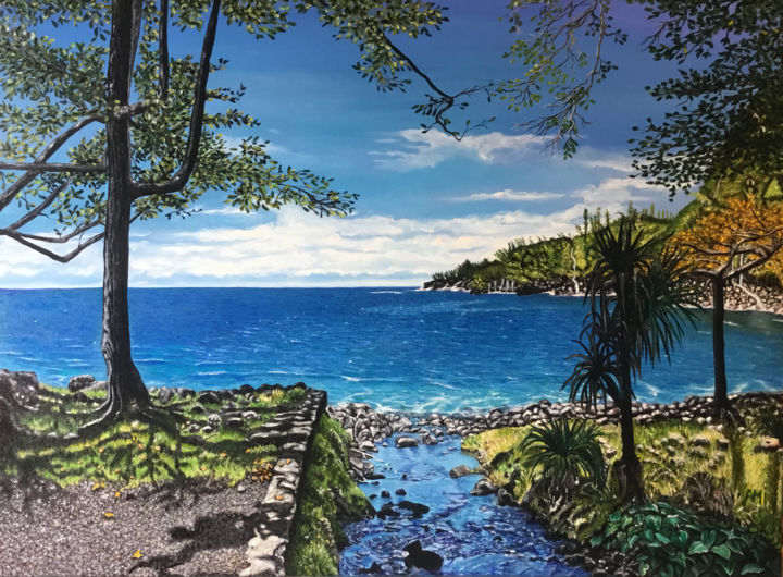Peinture intitulée "Ru" par Ami, Œuvre d'art originale, Huile Monté sur Châssis