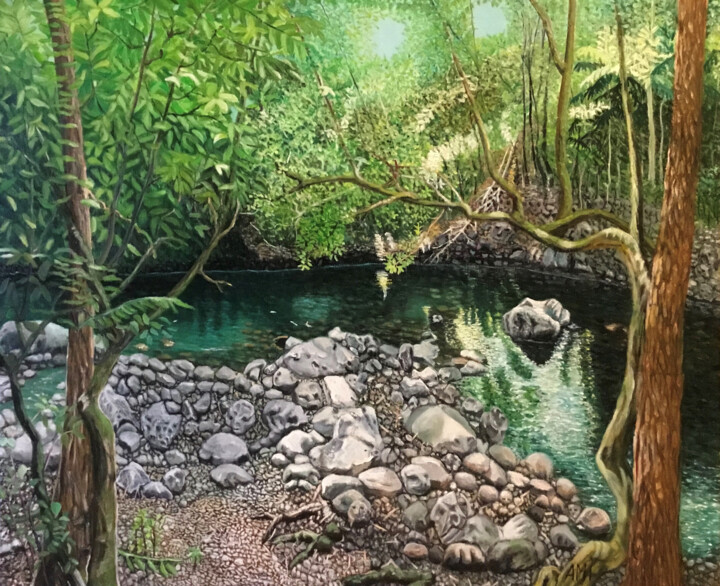 Pintura titulada "Cascades Délices op…" por Ami, Obra de arte original, Oleo
