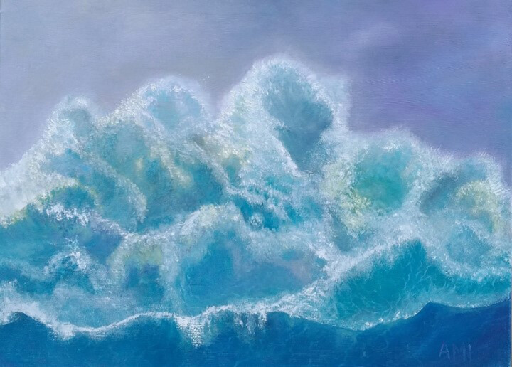 Painting titled "Storm" by Ami, Original Artwork, Oil