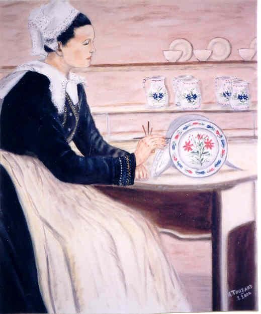 Painting titled "La Quimpéroise" by Anne Touzard, Original Artwork