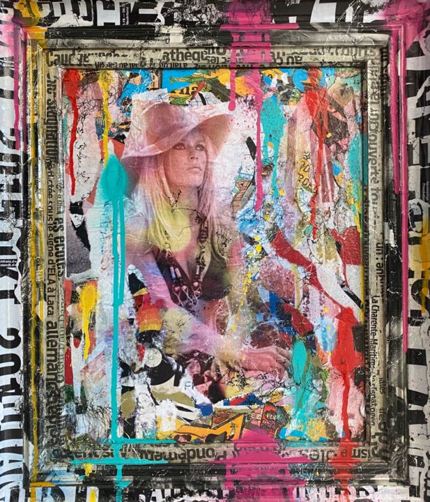 Collages titled "BARDOT" by Anne Mondy, Original Artwork, Collages