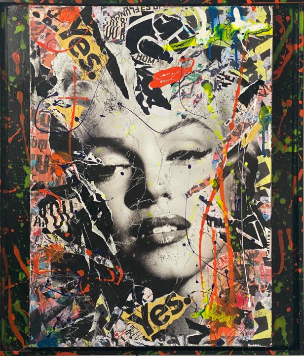 Collages titled "MARYLIN FOREVER" by Anne Mondy, Original Artwork, Collages